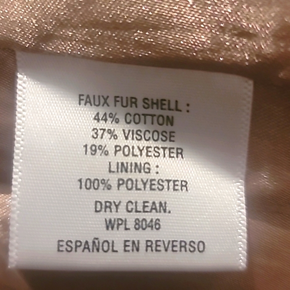 Maison Jules Faux Fur XL Brown/ Cream  Fully Lined - Picture 4 of 8